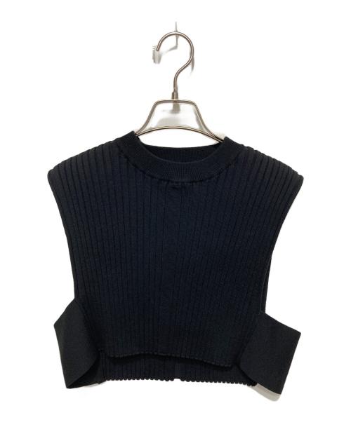 HYKE（ハイク）HYKE (ハイク) ワイドリブクロップドベスト ブラック サイズ:FREEの古着・服飾アイテム