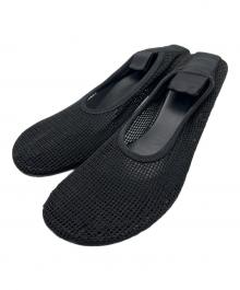 BOTTEGA VENETA（ボッテガベネタ）の古着「メッシュ チャンキーヒール フラットシューズ」｜ブラック