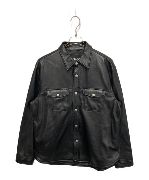 Schott（ショット）Schott (ショット) ラムレザー シャツ ブラック サイズ:Lの古着・服飾アイテム