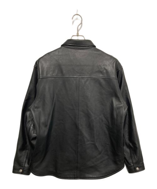 Schott（ショット）Schott (ショット) ラムレザー シャツ ブラック サイズ:Lの古着・服飾アイテム
