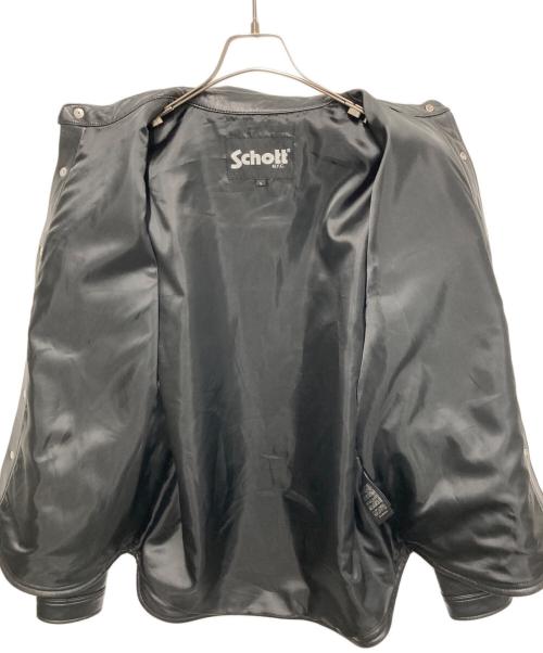 Schott（ショット）Schott (ショット) ラムレザー シャツ ブラック サイズ:Lの古着・服飾アイテム