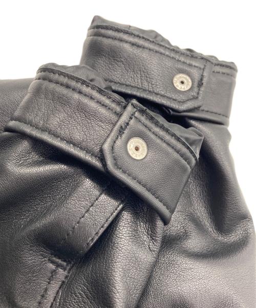 Schott（ショット）Schott (ショット) ラムレザー シャツ ブラック サイズ:Lの古着・服飾アイテム