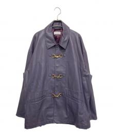 taupe（トープ）の古着「ヴィーガンレザーホースビットジャケット」｜パープル