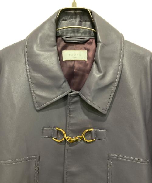 taupe（トープ）taupe (トープ) ヴィーガンレザーホースビットジャケット パープル サイズ:03の古着・服飾アイテム