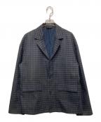 taupeトープ）の古着「チェックテーラードジャケット」｜グレー