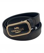 COACHコーチ）の古着「シグネチャー バックル カット トゥ サイズ リバーシブル モーガン ベルト」｜ブラウン