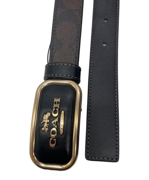 COACH（コーチ）COACH (コーチ) シグネチャー バックル カット トゥ サイズ リバーシブル モーガン ベルト ブラウン サイズ:なしの古着・服飾アイテム