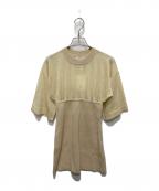 CLANEクラネ）の古着「SHEER RIDGE LONG KNIT TOPS」｜ベージュ