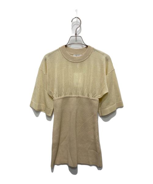 CLANE（クラネ）CLANE (クラネ) SHEER RIDGE LONG KNIT TOPS ベージュ サイズ:1の古着・服飾アイテム