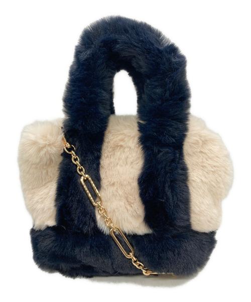LAUTRE AMONT（ロートレアモン）LAUTRE AMONT (ロートレアモン) GOOD GRIEF! (グッドグリーフ) 別注FAUX FUR TOTE BAG SMALL アイボリー×ネイビー サイズ:なし 未使用品の古着・服飾アイテム