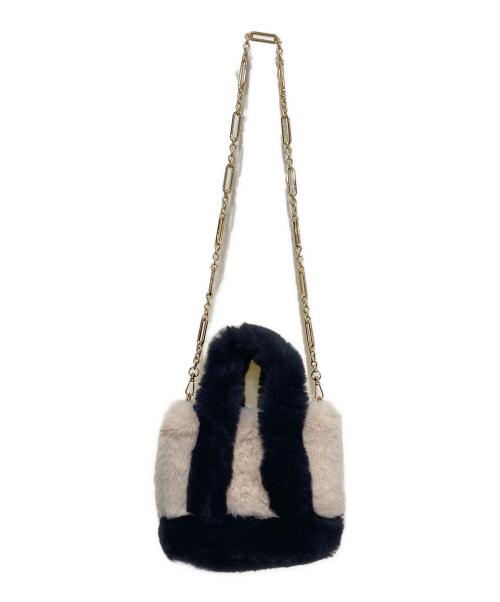 LAUTRE AMONT（ロートレアモン）LAUTRE AMONT (ロートレアモン) GOOD GRIEF! (グッドグリーフ) 別注FAUX FUR TOTE BAG SMALL アイボリー×ネイビー サイズ:なし 未使用品の古着・服飾アイテム
