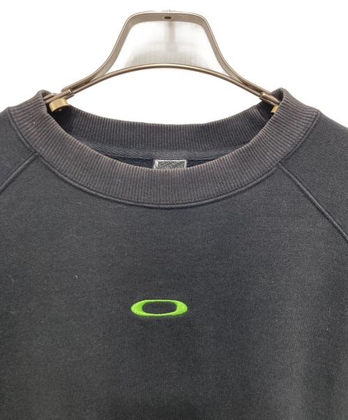 OAKLEY（オークリー）OAKLEY (オークリー) ロゴ刺繍ラグランスウェット ブラック サイズ:Lの古着・服飾アイテム