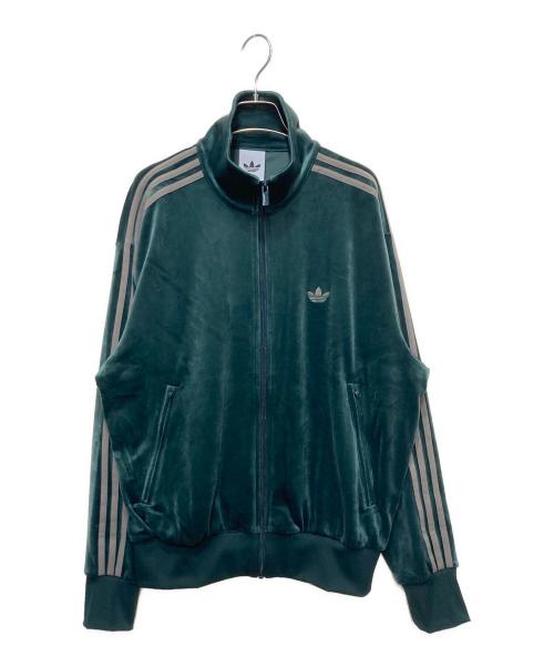 adidas（アディダス）adidas (アディダス) ファイヤーバード トラックトップ ベロア グリーン サイズ:Lの古着・服飾アイテム