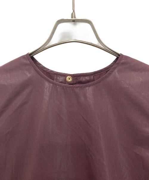 ELENDEEK（エレンディーク）ELENDEEK (エレンディーク) カレンダリングペプラムブラウス ボルドー サイズ:FREEの古着・服飾アイテム