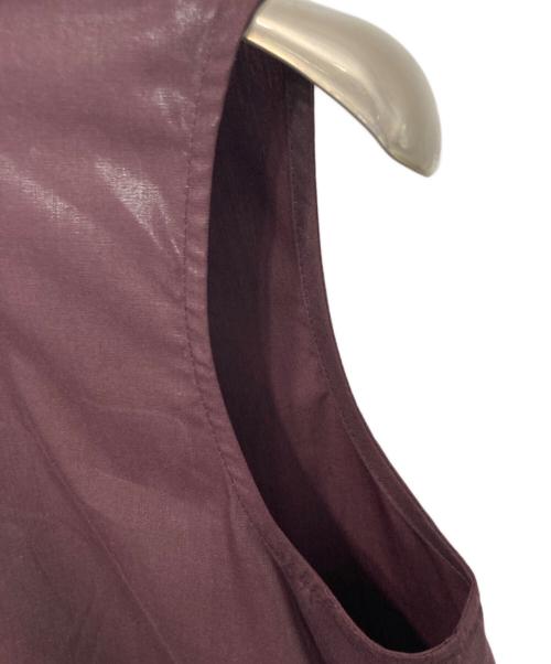 ELENDEEK（エレンディーク）ELENDEEK (エレンディーク) カレンダリングペプラムブラウス ボルドー サイズ:FREEの古着・服飾アイテム