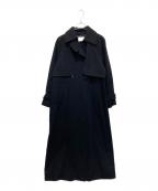 Lourenローレン）の古着「ウールトレンチコート」｜ブラック