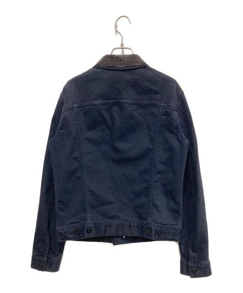 EMPORIO ARMANI（エンポリオアルマーニ）EMPORIO ARMANI (エンポリオアルマーニ) スタッズデニムジャケット ネイビー サイズ:46の古着・服飾アイテム
