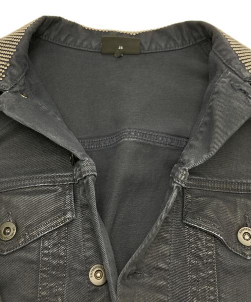 EMPORIO ARMANI（エンポリオアルマーニ）EMPORIO ARMANI (エンポリオアルマーニ) スタッズデニムジャケット ネイビー サイズ:46の古着・服飾アイテム