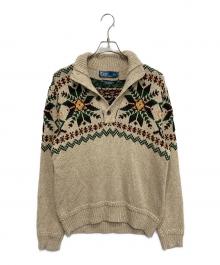 POLO RALPH LAUREN（ポロ・ラルフローレン）の古着「ヘンリーネックノルディックセーター」｜ベージュ