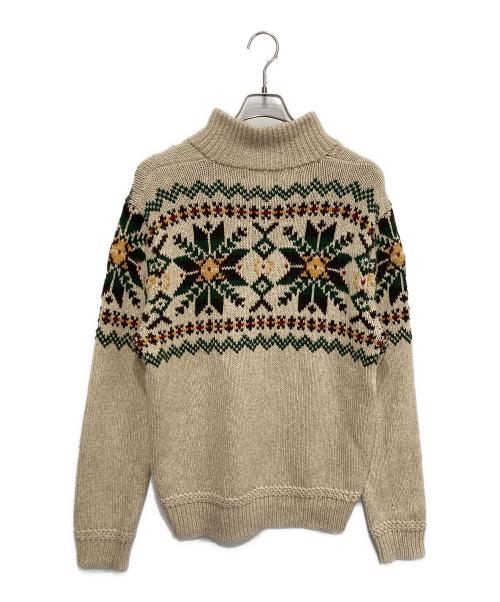 POLO RALPH LAUREN（ポロ・ラルフローレン）POLO RALPH LAUREN (ポロ・ラルフローレン) ヘンリーネックノルディックセーター ベージュ サイズ:Lの古着・服飾アイテム