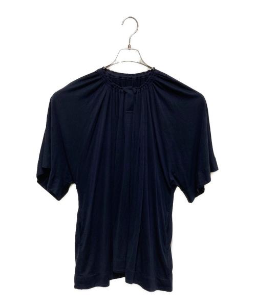 DRAWER（ドゥロワー）DRAWER (ドゥロワー) シルクコットン天竺ギャザークルーネック ネイビー サイズ:不明の古着・服飾アイテム