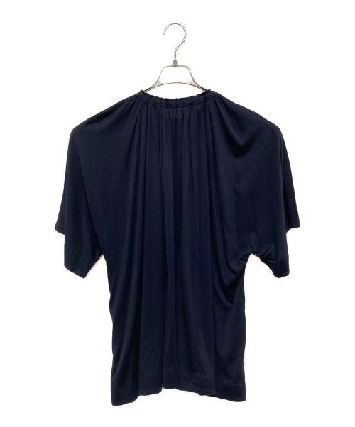 DRAWER（ドゥロワー）DRAWER (ドゥロワー) シルクコットン天竺ギャザークルーネック ネイビー サイズ:不明の古着・服飾アイテム