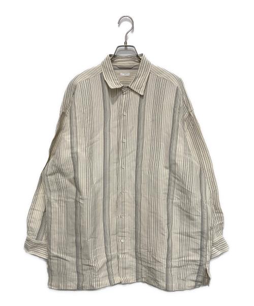SEEALL（シーオール）SEEALL (シーオール) ストライプオーバーサイズシャツ アイボリー×グレー サイズ:4の古着・服飾アイテム