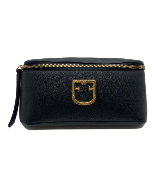 FURLA（フルラ）FURLA (フルラ) レザーウエストバッグ ブラックの古着・服飾アイテム