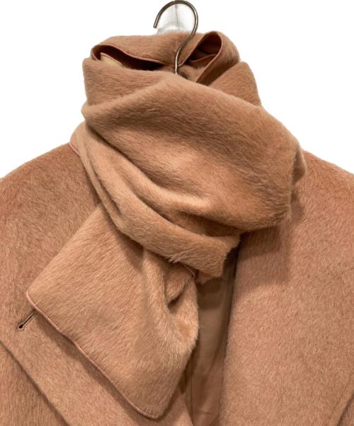 OLLUN（オルン）ollun (オルン) マフラー付シャギーコート ピンク サイズ:Ｍの古着・服飾アイテム