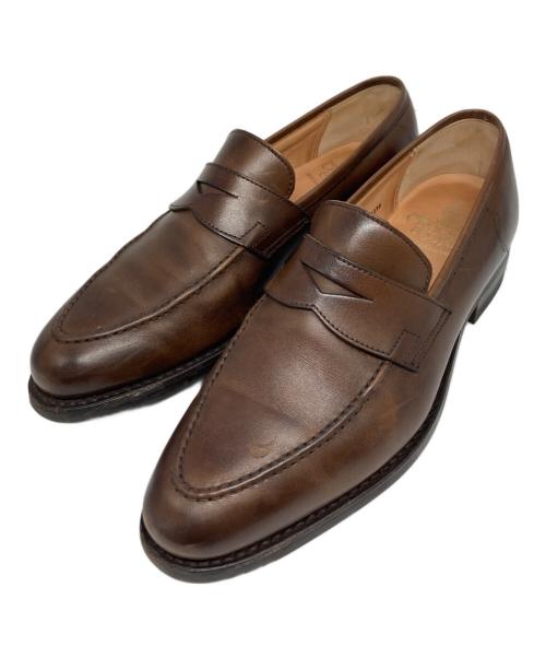 Crockett & Jones（クロケット＆ジョーンズ）Crockett & Jones (クロケット＆ジョーンズ) SYDNEY レザーコインローファー ブラウン サイズ:5 1/2 Eの古着・服飾アイテム