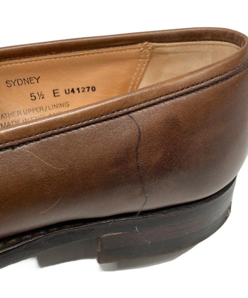 Crockett & Jones（クロケット＆ジョーンズ）Crockett & Jones (クロケット＆ジョーンズ) SYDNEY レザーコインローファー ブラウン サイズ:5 1/2 Eの古着・服飾アイテム