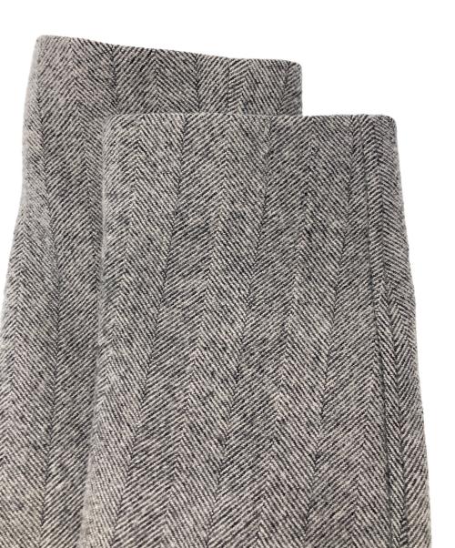 Maison Martin Margiela（メゾンマルタンマルジェラ）Maison Martin Margiela (メゾンマルタンマルジェラ) ラムレザー切替 ウールヘリンボーンPコート グレー サイズ:42の古着・服飾アイテム