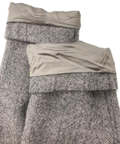 Maison Martin Margiela（メゾンマルタンマルジェラ）Maison Martin Margiela (メゾンマルタンマルジェラ) ラムレザー切替 ウールヘリンボーンPコート グレー サイズ:42の古着・服飾アイテム