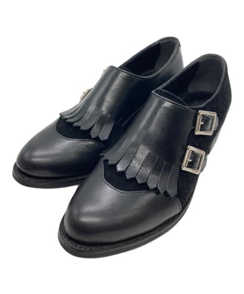 Y's（ワイズ）Y's (ワイズ) ダブルモンクストラップ フリンジシューズ ブラック サイズ:6の古着・服飾アイテム