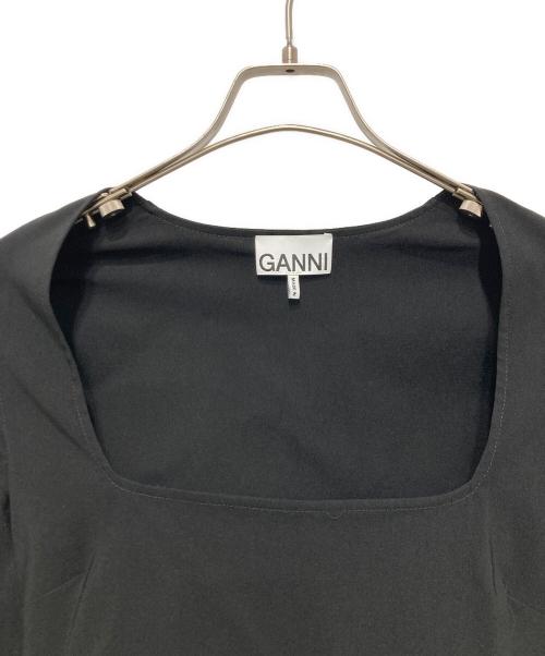 GANNI（ガニー）GANNI (ガニー) ジャージーミニワンピース グリーン×ブラック サイズ:32の古着・服飾アイテム