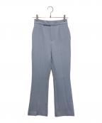 anuansアニュアンス）の古着「ダブルストレッチスリットフレアパンツ」｜ブルー