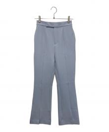 anuans（アニュアンス）の古着「ダブルストレッチスリットフレアパンツ」｜ブルー