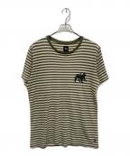 stussyステューシー）の古着「ボーダーTシャツ」｜グリーン×アイボリー