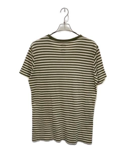 stussy（ステューシー）stussy (ステューシー) ボーダーTシャツ グリーン×アイボリー サイズ:Sの古着・服飾アイテム
