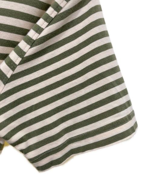 stussy（ステューシー）stussy (ステューシー) ボーダーTシャツ グリーン×アイボリー サイズ:Sの古着・服飾アイテム