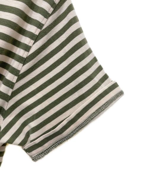 stussy（ステューシー）stussy (ステューシー) ボーダーTシャツ グリーン×アイボリー サイズ:Sの古着・服飾アイテム