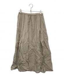 nest Robe（ネストローブ）の古着「リネンサイドギャザーマキシスカート」｜ベージュ