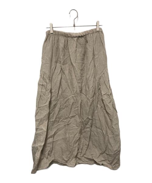 nest Robe（ネストローブ）nest Robe (ネストローブ) リネンサイドギャザーマキシスカート ベージュ サイズ:FREEの古着・服飾アイテム