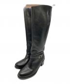 MARGARET HOWELL ideaマーガレット ハウエル アイディア）の古着「サイドジップ ロングレザーブーツ」｜ブラック