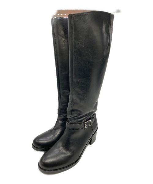 MARGARET HOWELL idea（マーガレット ハウエル アイディア）MARGARET HOWELL idea (マーガレット ハウエル アイディア) サイドジップ ロングレザーブーツ ブラック サイズ:24 1/2の古着・服飾アイテム
