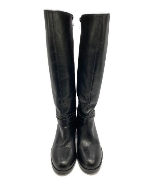 MARGARET HOWELL idea（マーガレット ハウエル アイディア）MARGARET HOWELL idea (マーガレット ハウエル アイディア) サイドジップ ロングレザーブーツ ブラック サイズ:24 1/2の古着・服飾アイテム