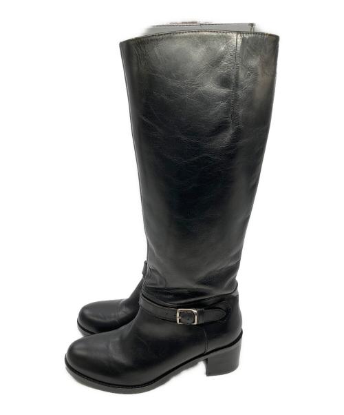 MARGARET HOWELL idea（マーガレット ハウエル アイディア）MARGARET HOWELL idea (マーガレット ハウエル アイディア) サイドジップ ロングレザーブーツ ブラック サイズ:24 1/2の古着・服飾アイテム
