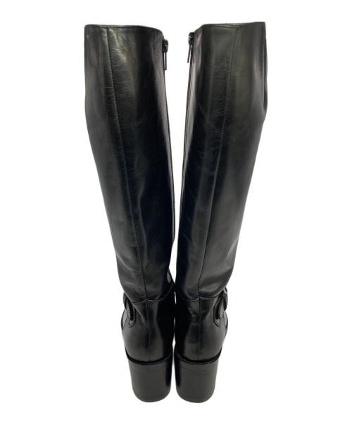MARGARET HOWELL idea（マーガレット ハウエル アイディア）MARGARET HOWELL idea (マーガレット ハウエル アイディア) サイドジップ ロングレザーブーツ ブラック サイズ:24 1/2の古着・服飾アイテム