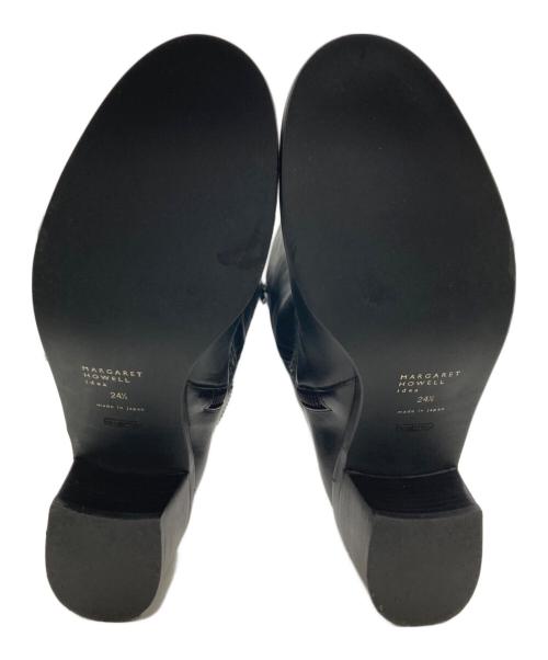 MARGARET HOWELL idea（マーガレット ハウエル アイディア）MARGARET HOWELL idea (マーガレット ハウエル アイディア) サイドジップ ロングレザーブーツ ブラック サイズ:24 1/2の古着・服飾アイテム