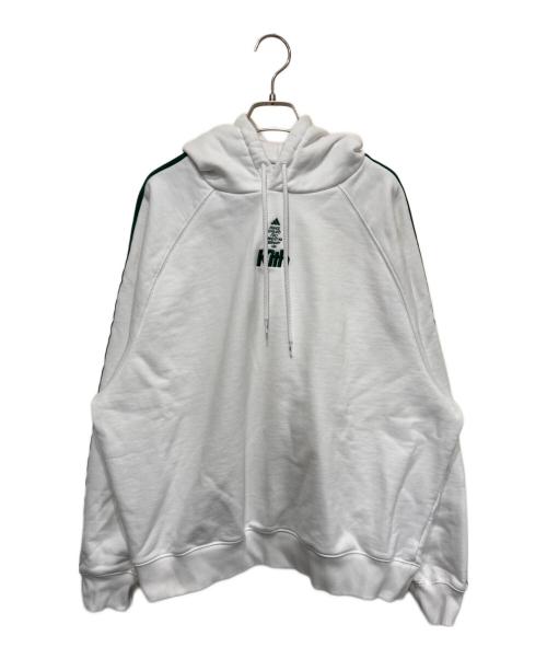 adidas（アディダス）adidas (アディダス) KITH (キス) コラボフーディー ホワイト サイズ:2XLの古着・服飾アイテム